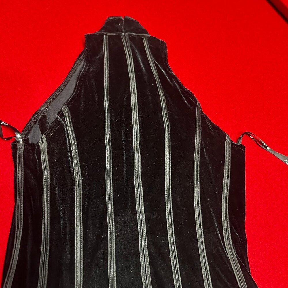 🖤 Tadashi for Neiman Marcus – Black Velvet & Sheer Mesh Evening Gown - Size M - Picture 5 of 10